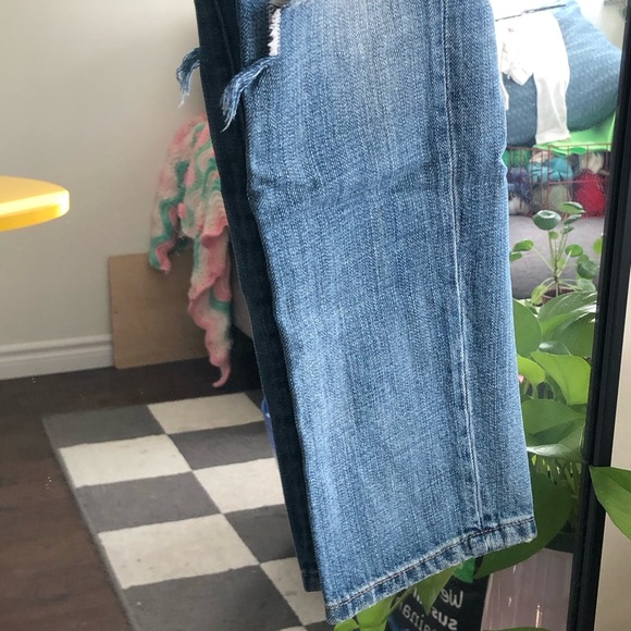 Current/Elliott Straight Leg Distressed Denim Jeans - Picture 5 of 9